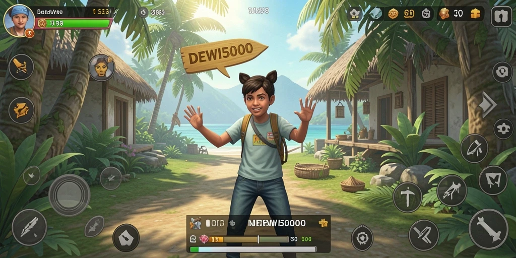 Tampilan gameplay DEWI5000 yang memukau dan interaktif.