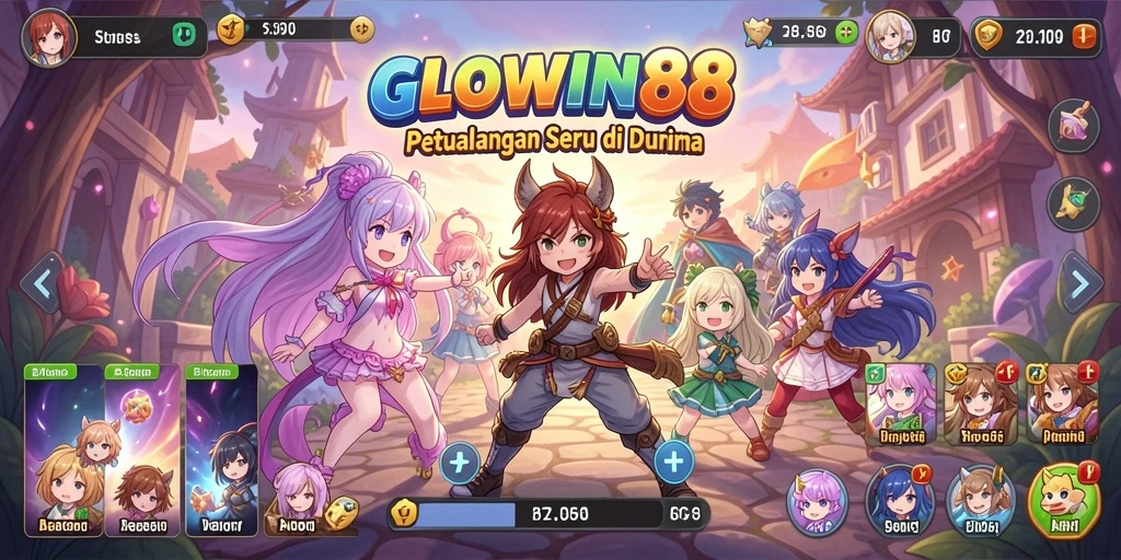 Tampilan menarik dari gameplay seru GLOWIN88 yang penuh warna.