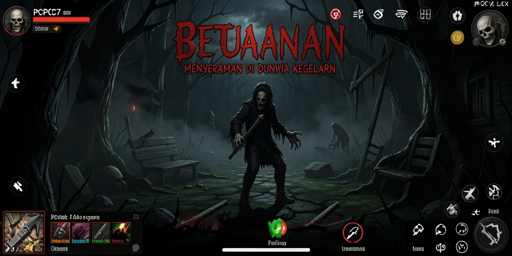 Tampilan gameplay menakutkan dari PCPC7 di dunia kegelapan.