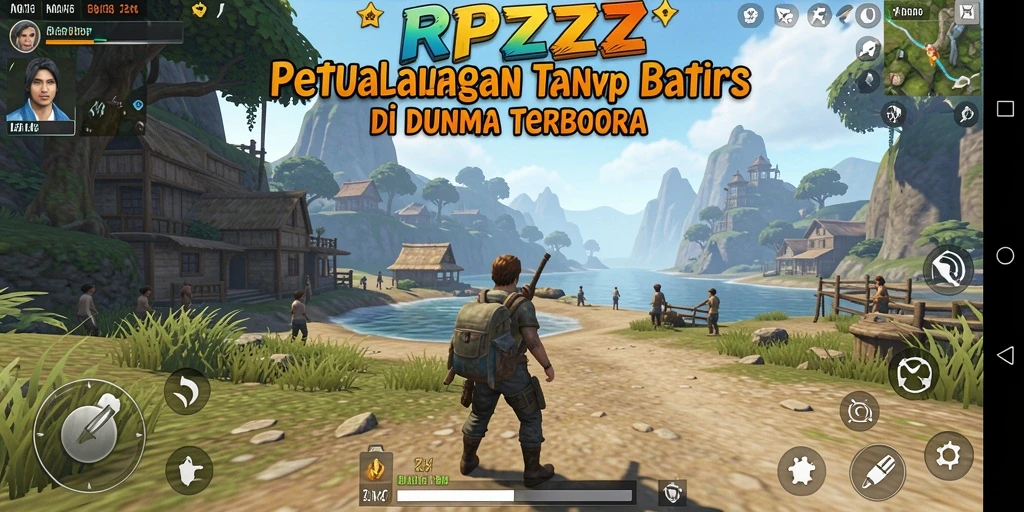 Screenshot utama RPZZZ menampilkan eksplorasi dunia terbuka.
